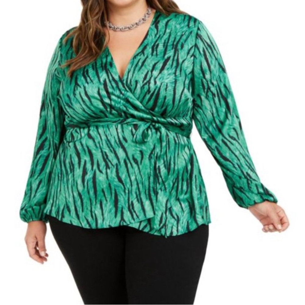 International Concepts INC Woman Zebra Print Wrap Top